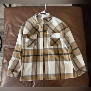 Plaid shacket from a boutique